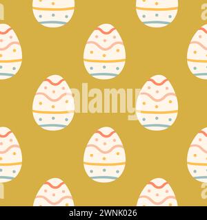 Ostereier nahtloses Muster, Ostersymbol, dekorative Vektorelemente. Osterfarbene Eier einfaches Muster. Stock Vektor