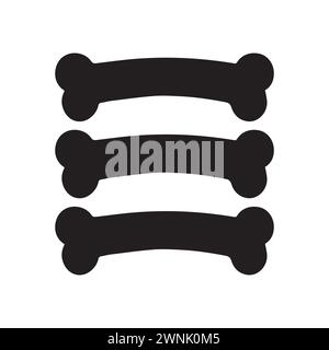 Symbol für Hundeknochenvektor. Zeichentrickhund Icon Flat Design PET Care, Knochen Spielzeug Maskottchen Icon Vektor Illustration Design, Vektor 10 EPS. Stock Vektor