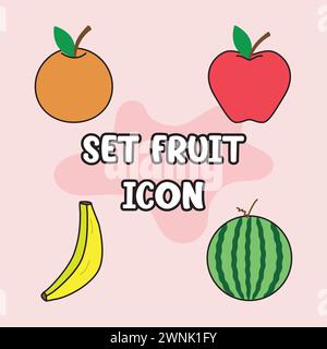 Satz von Fruchtsymbolen Vektor Stock Vektor