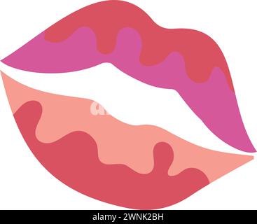 Isolierte farbige Lippen Icon Frau Mund Vektor Stock Vektor