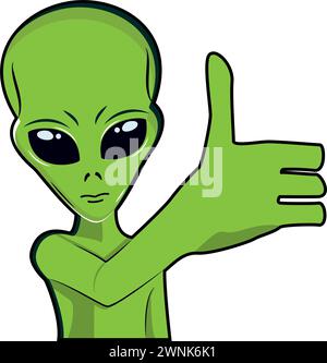 Isolierter niedlicher Alien-Charakter-Vektor Stock Vektor