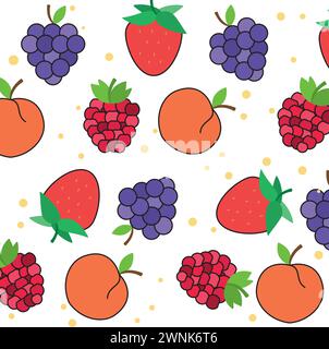 Farbige Fruchtsymbole Muster Hintergrund Vektor Stock Vektor