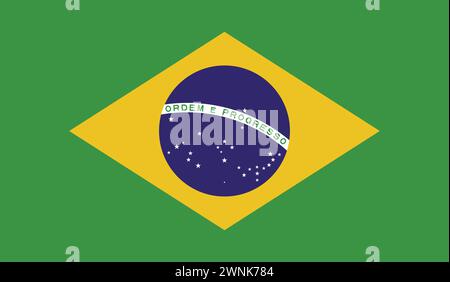 Nationalflagge von Brasilien | Hintergrundbild, brasilianisches Zeichen Stock Vektor