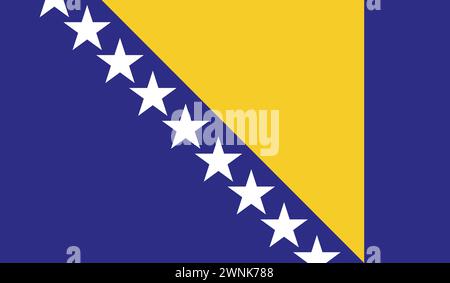 Nationalflagge von Bosnien Vektor, bosnische Flagge, bosnisches Zeichen Stock Vektor