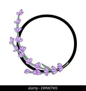 Lavendelblüte violett kleines Blumenalphabet für die Gestaltung von Karte oder Einladung. Vektor-Illustrationen, isoliert auf weißem Hintergrund für Sommer Blumen Stock Vektor