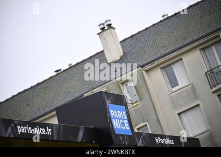 Les Mureaux, Frankreich. März 2024. Illustration vor der ersten Etappe des 8-tägigen Radrennens Paris-Nizza, von und nach Les Mureaux (157 km), Sonntag, den 03. März 2024. BELGA FOTO JASPER JACOBS Credit: Belga News Agency/Alamy Live News Stockfoto