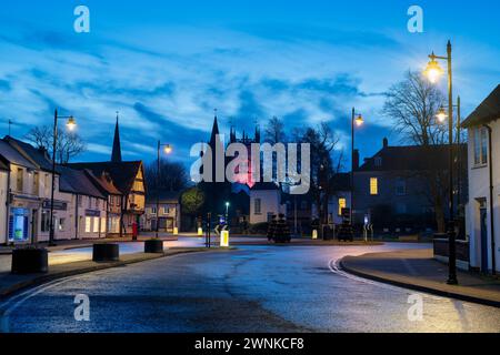 Evesham bei Sonnenaufgang im märz. Evesham, Wychavon, Worchestershire, England Stockfoto