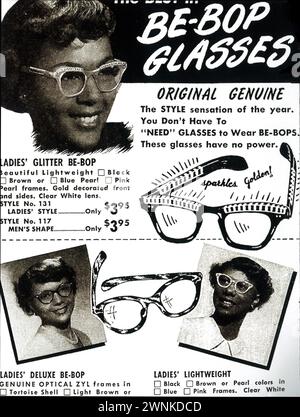 1950er Jahre Be-Bop Brille Printwerbung Stockfoto