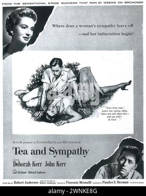 1956 Tees und Sympathie Filmposter. Mit Deborah Kerr, John Kerr und Leif Erickson, Regie: Vincent Minelli, MGM Stockfoto