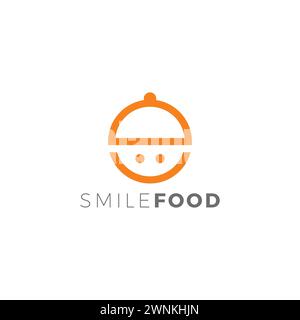 Smile Food Logo. Emoticon Smile Logo Stock Vektor