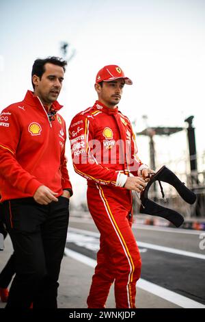 Sakhir, Bahrain. Februar 2024. #16 Charles Leclerc (MCO, Scuderia Ferrari), Formel 1 Grand Prix von Bahrain auf dem Bahrain International Circuit am 28. Februar 2024 in Sakhir, Bahrain. (Foto von HOCH ZWEI) Credit: dpa/Alamy Live News Stockfoto