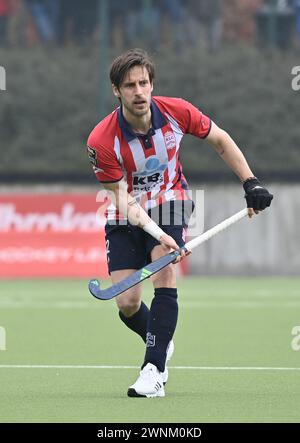 Brüssel, Belgien März 2024. Leopolds Elliot Van Strydonck, fotografiert während eines Hockeyspiels zwischen Royal Leopold Club und Gantoise am Sonntag, den 3. März 2024, in Uccle/Ukkel, Brüssel, am 14. Tag der belgischen Hockeymeisterschaft. BELGA FOTO JOHN THYS Credit: Belga News Agency/Alamy Live News Stockfoto