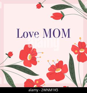 Mütter Tag Feiertag Grußkarte, Liebe Mutter Vektor Stock Vektor