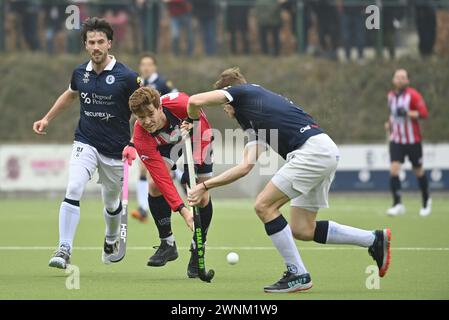 Brüssel, Belgien März 2024. Leopolds Gauthier Boccard, fotografiert während eines Hockeyspiels zwischen dem Royal Leopold Club und Gantoise am Sonntag, den 3. März 2024, in Uccle/Ukkel, Brüssel, am 14. Tag der belgischen Hockeymeisterschaft. BELGA FOTO JOHN THYS Credit: Belga News Agency/Alamy Live News Stockfoto