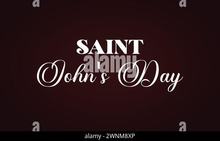 St. Johns Day Text mit farbenfrohem Illustrationsdesign im Hintergrund Stock Vektor