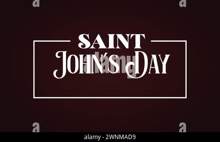 St. Johns Day Text mit farbenfrohem Illustrationsdesign im Hintergrund Stock Vektor