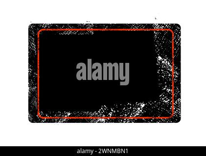 Schwarzer Grunge-Blot-Rahmen. Handzeichnung. Nicht AI. Vektorabbildung Stock Vektor