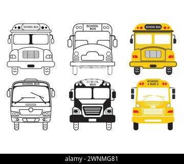 Schulbus Vektor, zurück zur Schule, Schule SVG, Schule Bus Name Split Monogramm, Schule Bus Clipart Stock Vektor