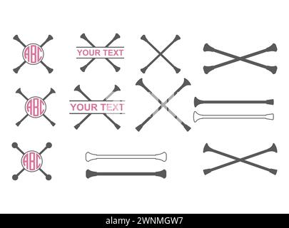 Baton Twirling Vektor, Tanz Gymnastik Monogramm, Baton Twirling Tanz, Baton Twirling Silhouette, Baton Twirling Clipart, Tanzgymnastik-Monogramm Stock Vektor