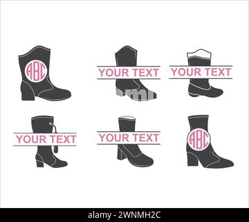 Drill Team Majorette Boots Outline, Majorette Boots, Drill Team Majorette Boots Split Monogram, Majorette Boots Outline, Drill Team Majorette Boots Stock Vektor