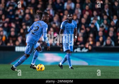 Eduardo Camavinga von Real Madrid während des spanischen Liga-Fußballspiels zwischen Valencia CF und Real Madrid CF am 2. März 2024 im Mestalla-Stadion in Valencia, Spanien Stockfoto