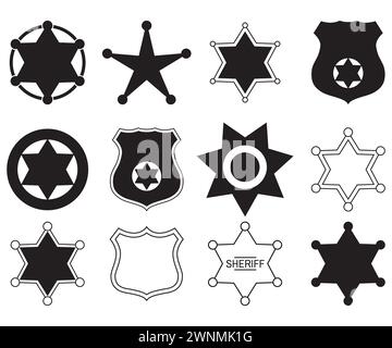 Sheriff Star Vector, Sheriff Abzeichen, Polizei Vektor, Sheriff Star Svg, Sheriff Star, Sheriff Star Clipart Stock Vektor