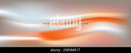 Orangefarbener holografischer Hintergrund. Abstraktes, leuchtend orangefarbenes, kreatives Banner mit flüssigem Farbverlauf. Unscharfer, weicher Hintergrund mit minimalistischer Farbabstufung Stock Vektor