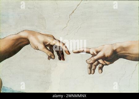 Michelangelo Buonarroti – Schöpfung Adam (Fragment) Stockfoto