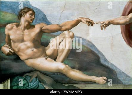 Michelangelo Buonarroti – Schöpfung Adam (Fragment) Stockfoto