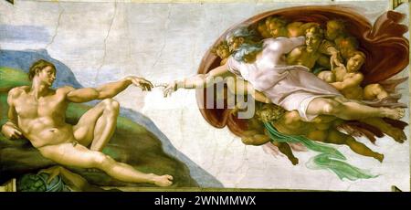 Michelangelo Buonarroti – Schöpfung Adam (Fragment) Stockfoto