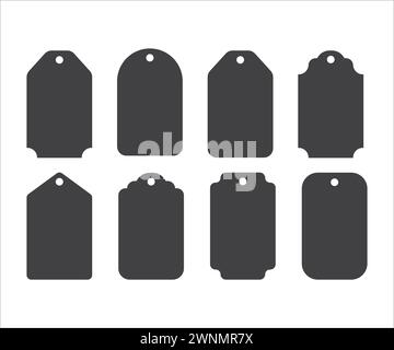 Geschenkanhänger Vektor, Geschenkanhänger SVG Bundle, Label Clipart, Geschenketikett, Geschenkbeutel Tags Vorlage, Cut File Label, Tags Vorlage, Etikett, Tuch, Geschenk, Benutzerdefiniert Stock Vektor