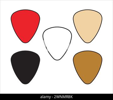 Gitarren Pick Bundle, Gitarren Pick, Silhouette, Glowforge, Gitarren Pick, Gitarrenauswahl, Musikvektor Stock Vektor