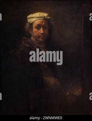 Autoportrait au chevalet et et à l'appuie-Main de peintre, 1660 - Rembrandt Stockfoto