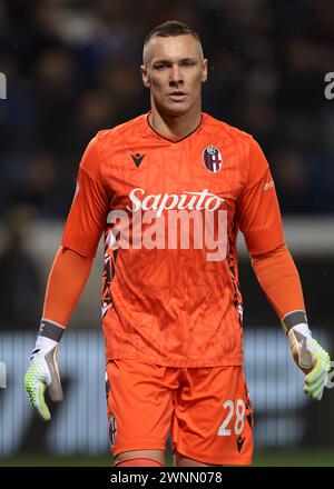 Bergamo, Italien. März 2024. Lukasz Skorupski vom FC Bologna während des Spiels der Serie A im Gewiss-Stadion in Bergamo. Der Bildnachweis sollte lauten: Jonathan Moscrop/Sportimage Credit: Sportimage Ltd/Alamy Live News Stockfoto