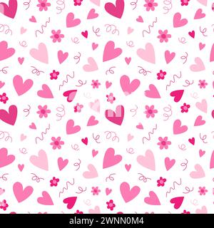 Pink Hearts nahtloses Vektormuster Stock Vektor