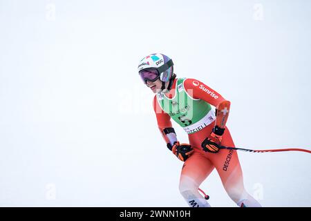 Fåvang 20240303.Michelle Gisin aus der Schweiz während der FIS Alpine World Cup Super-G Frauen in Kvitfjell. Foto: Erik Flaaris Johansen / NTB Stockfoto