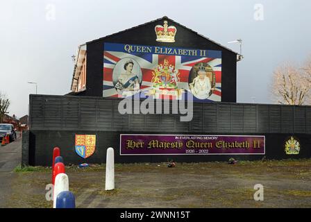 Ein loyalistisches Viertel von Belfast Stockfoto