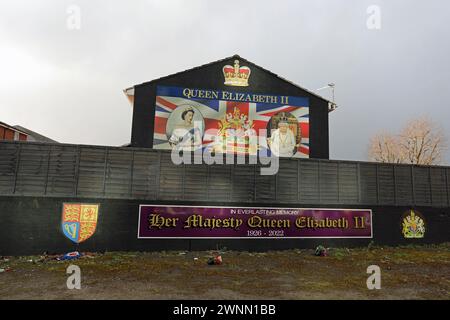 Ein loyalistisches Viertel von Belfast Stockfoto