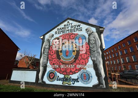 Sandy Row erinnert sich an das Wandgemälde in South Belfast Stockfoto