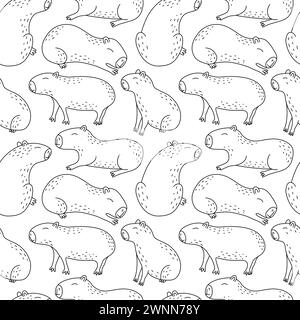 Niedliches nahtloses Capybara-Muster Stock Vektor