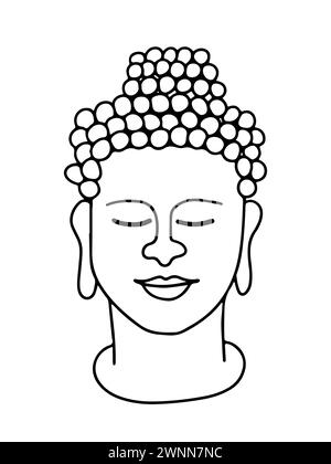 Handgezeichnete buddha-Statue Vektorskizze Stock Vektor