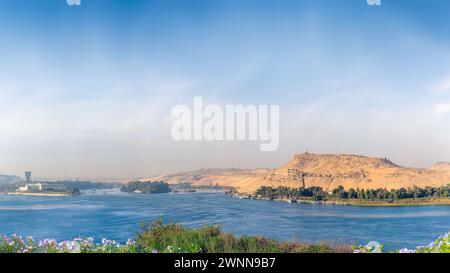 Blick auf den Nil in Assuan, Ägypten Stockfoto