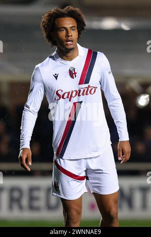 Bergamo, Italien, 3. März 2024. Joshua Zirkzee (Bologna FC) während des Fußballspiels der Serie A zwischen Atalanta und Bologna im Gewiss-Stadion am 3. März 2024 in Bergamo, Italien. Quelle: Stefano Nicoli/Speed Media/Alamy Live News Stockfoto