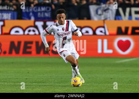 Bergamo, Italien, 3. März 2024. Dan Ndoye (Bologna FC) im Rahmen des Fußballspiels der Serie A zwischen Atalanta und Bologna im Gewiss-Stadion am 3. März 2024 in Bergamo, Italien. Quelle: Stefano Nicoli/Speed Media/Alamy Live News Stockfoto