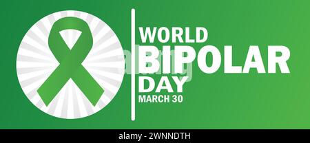 Weltbipolartag. März 30. Geeignet für Grußkarten, Poster und Banner. Stock Vektor