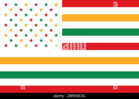 Schwarzer Geschichtsmonat mit us-Flagge Stock Vektor