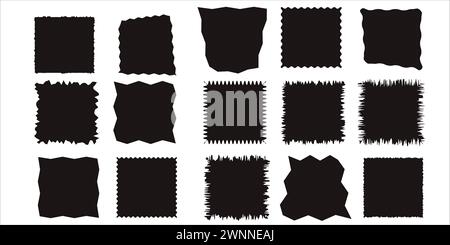 Gezacktes Rechteck im schwarzen Farbvektor Stock Vektor