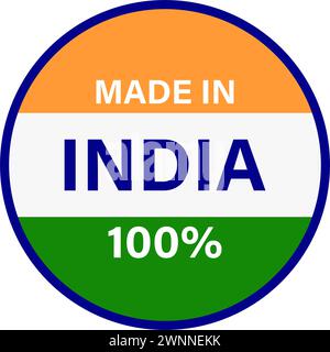 Made in India Sign Icon einfaches Design Stock Vektor