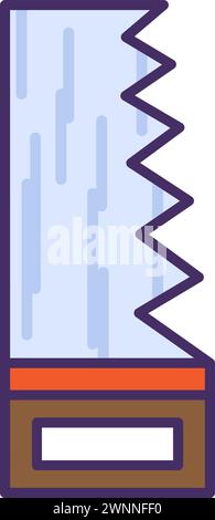 Handsäge Bügelsäge zum Sägen von Holzbrettern. Professionelle Heimwerkerwerkzeuge und -Ausrüstung von hochqualifizierten Spezialisten. Einfaches farbiges Vektorsymbol iso Stock Vektor