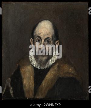 Porträt eines alten Mannes. El Greco (Domenikos Theotokopoulos). CA. 1595-1600. Stockfoto